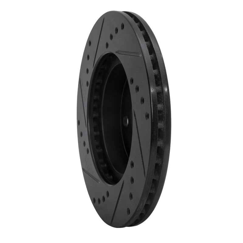 R1 Concepts R1 01-03 Toyota Prius Front Right Drilled & Slotted Black Brake Rotor