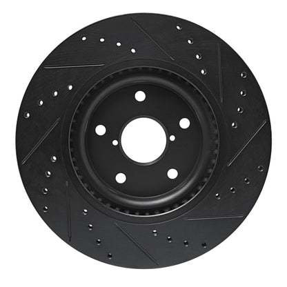 R1 Concepts R1 20-25 Subaru WRX Front Left Drilled & Slotted Black Brake Rotor