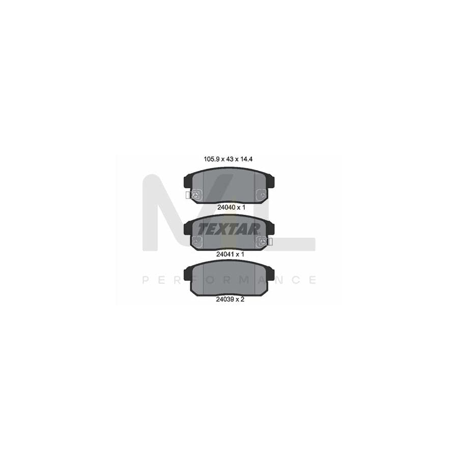 TEXTAR 2404001 Brake pad set with acoustic wear warning | ML Performance Car Parts