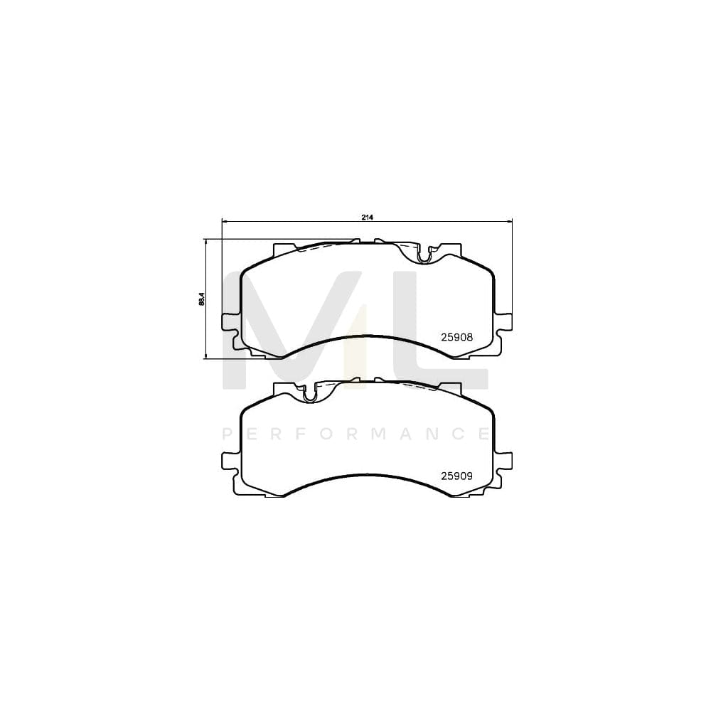 Hella 8DB 355 036-471 Brake Pad Set Prepared For Wear Indicator, With Accessories