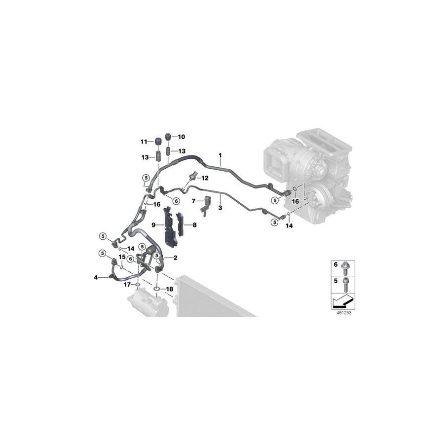 Genuine BMW 64506808605 F45 Pressure Hose,Condenser,Evaporator R1234YF (Inc. 225xe & Cooper SE ALL4) | ML Performance US