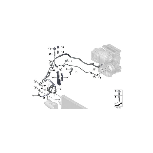 Genuine BMW 64506808605 F45 Pressure Hose,Condenser,Evaporator R1234YF (Inc. 225xe & Cooper SE ALL4) | ML Performance US