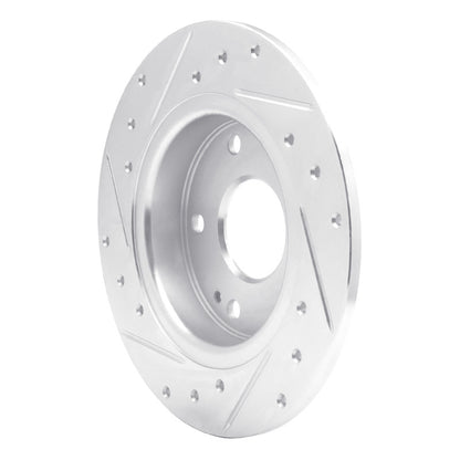 R1 Concepts R1 16-25 Honda Civic Hatchback Rear Right Drilled & Slotted Silver Brake Rotor