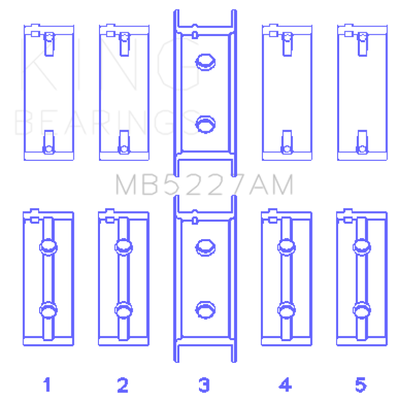 King Engine Bearings Mitsubishi 4G63/4G63T (92) (Size +1.0mm) Main Bearing Set