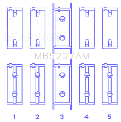 King Engine Bearings Mitsubishi 4G63/4G63T (92) (Size +1.0mm) Main Bearing Set