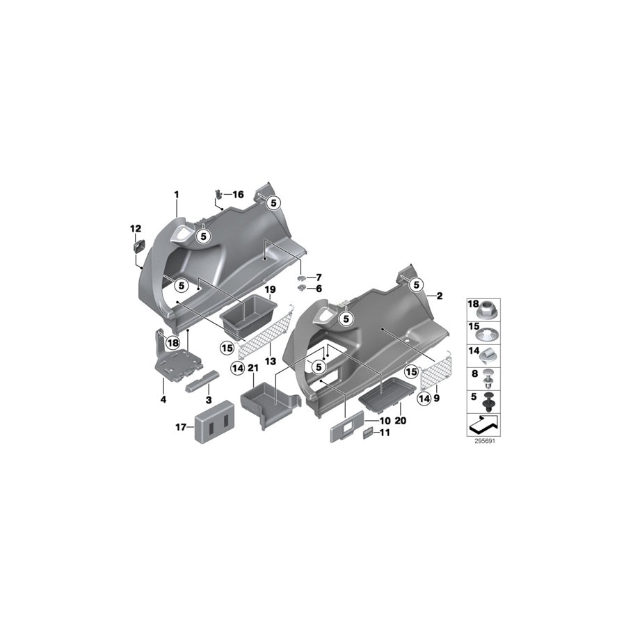 Genuine BMW 51477289012 F80 F30 Left Trunk Trim (Inc. 320dX, 325d & 330i) | ML Performance US Car Parts