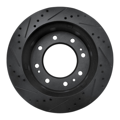 R1 Concepts R1 11-25 Chevrolet Silverado 3500 HD Front Right Drilled & Slotted Black Brake Rotor
