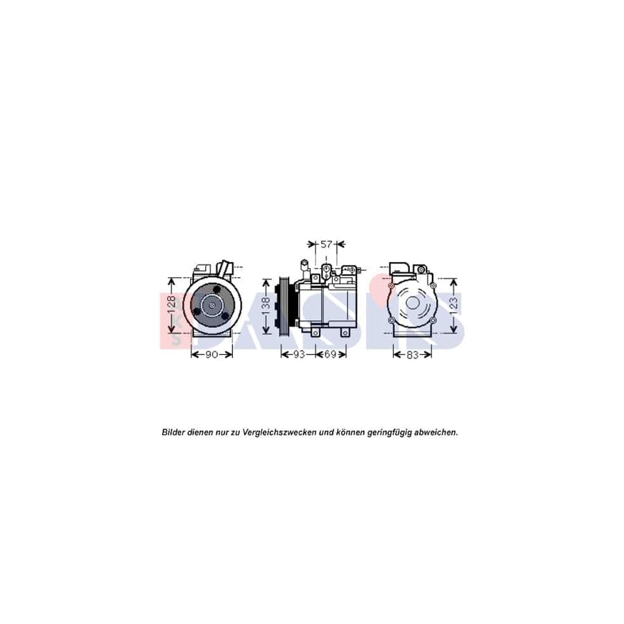 AKS Dasis 851950N Compressor, Air Conditioning for Hyundai H-1 Mpv (A1)