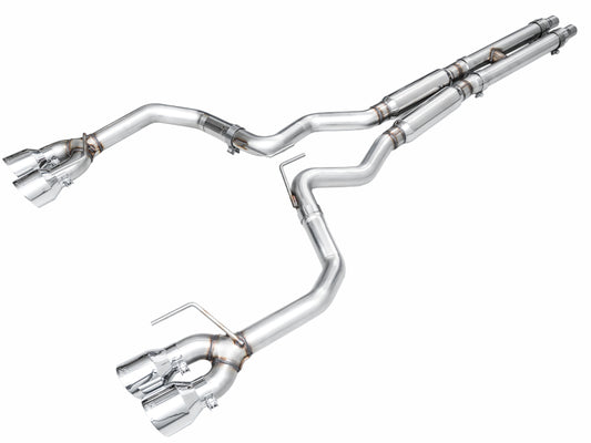 AWE Tuning AWE 2024 Ford Mustang GT Fastback S650 RWD Track Edition Cat-Back Exhaust w/ Quad Chrome Silver Tips