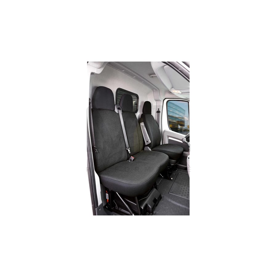 WALSER 10538 Car seat cover for PEUGEOT BOXER Grey, Polyester, Front
