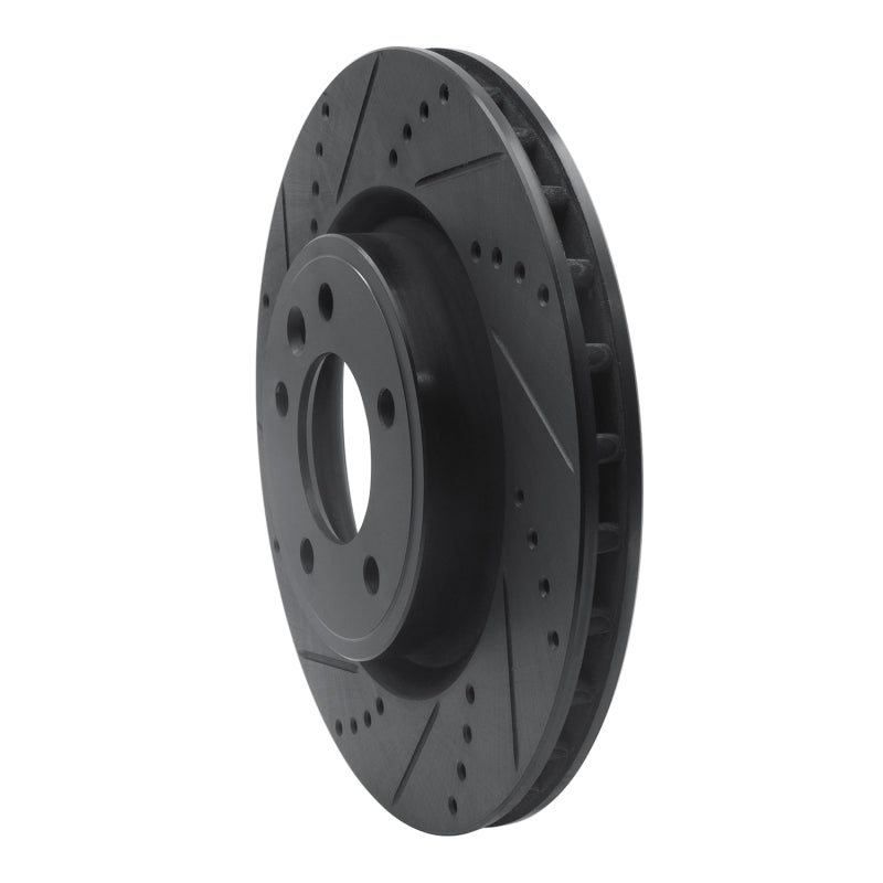 R1 Concepts R1 18-20 Land Rover Range Rover Sport Rear Left Drilled & Slotted Black Brake Rotor
