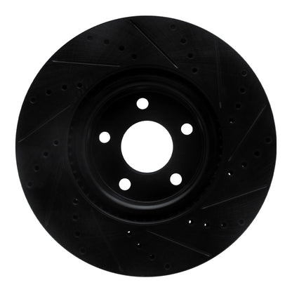 R1 Concepts R1 20-25 Ford BRONCO Sport Front Left Drilled & Slotted Black Brake Rotor