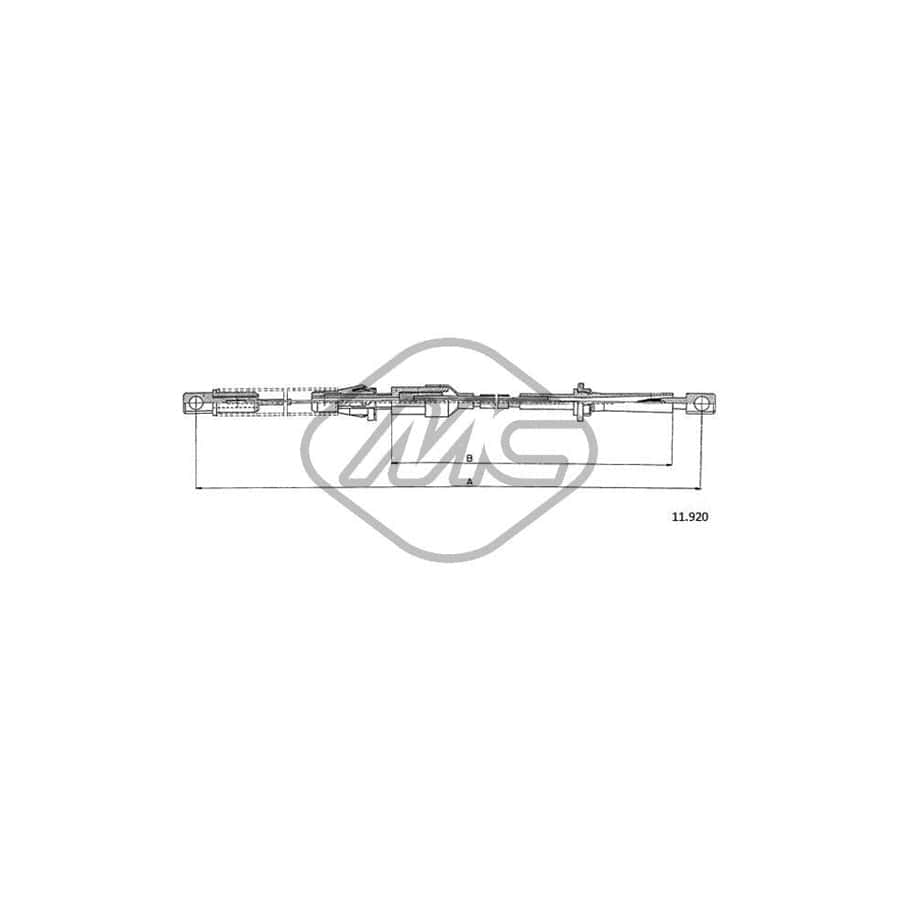 Metalcaucho 81895 Throttle Cable for FORD TRANSIT