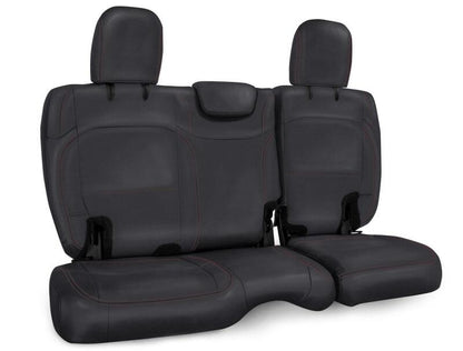 PRP Seats PRP 2018+ Jeep Wrangler JLU/4 Door Rear Bench Cover w/ Cloth Interior - Black w/ Red Stitching