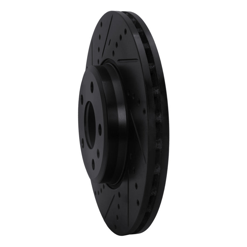 R1 Concepts R1 08-25 Audi A4 (Mexico) Front Left Drilled & Slotted Black Brake Rotor