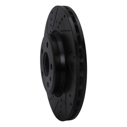 R1 Concepts R1 08-25 Audi A4 (Mexico) Front Left Drilled & Slotted Black Brake Rotor