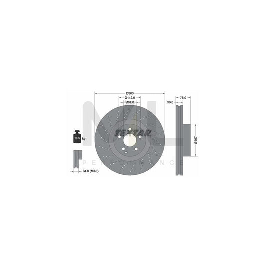 TEXTAR 92124200 Brake Disc suitable for MERCEDES-BENZ S-Class Internally Vented, Perforated, without wheel hub, without wheel studs | ML Performance Car Parts