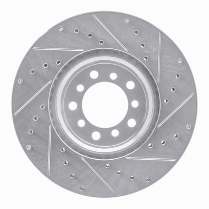 R1 Concepts R1 85-91 Mercedes-Benz 300SD Front Left Drilled & Slotted Silver Brake Rotor