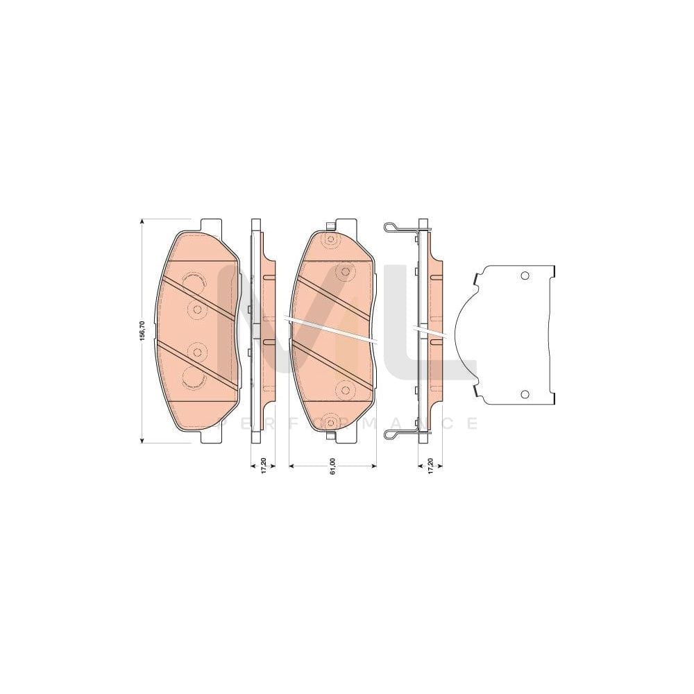 TRW Gdb3483 Brake Pad Set For Hyundai Genesis I Saloon (Bh) With Acoustic Wear Warning | ML Performance Car Parts