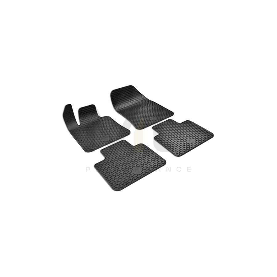 WALSER RubberLine 50847 Floor mat set Elastomer, Front and Rear, Quantity: 4, Black