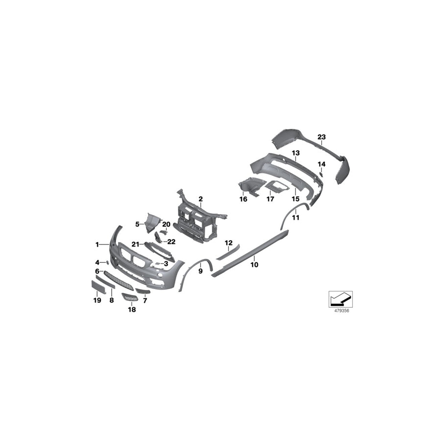 Genuine BMW 51648038058 E84 Front Panel M (Inc. X1 20dX, X1 20iX & X1 18dX) | ML Performance US