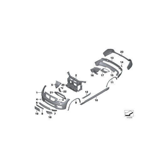 Genuine BMW 51648038058 E84 Front Panel M (Inc. X1 20dX, X1 20iX & X1 18dX) | ML Performance US