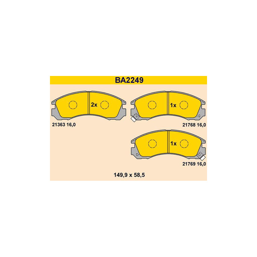 Barum Ba2249 Brake Pad Set
