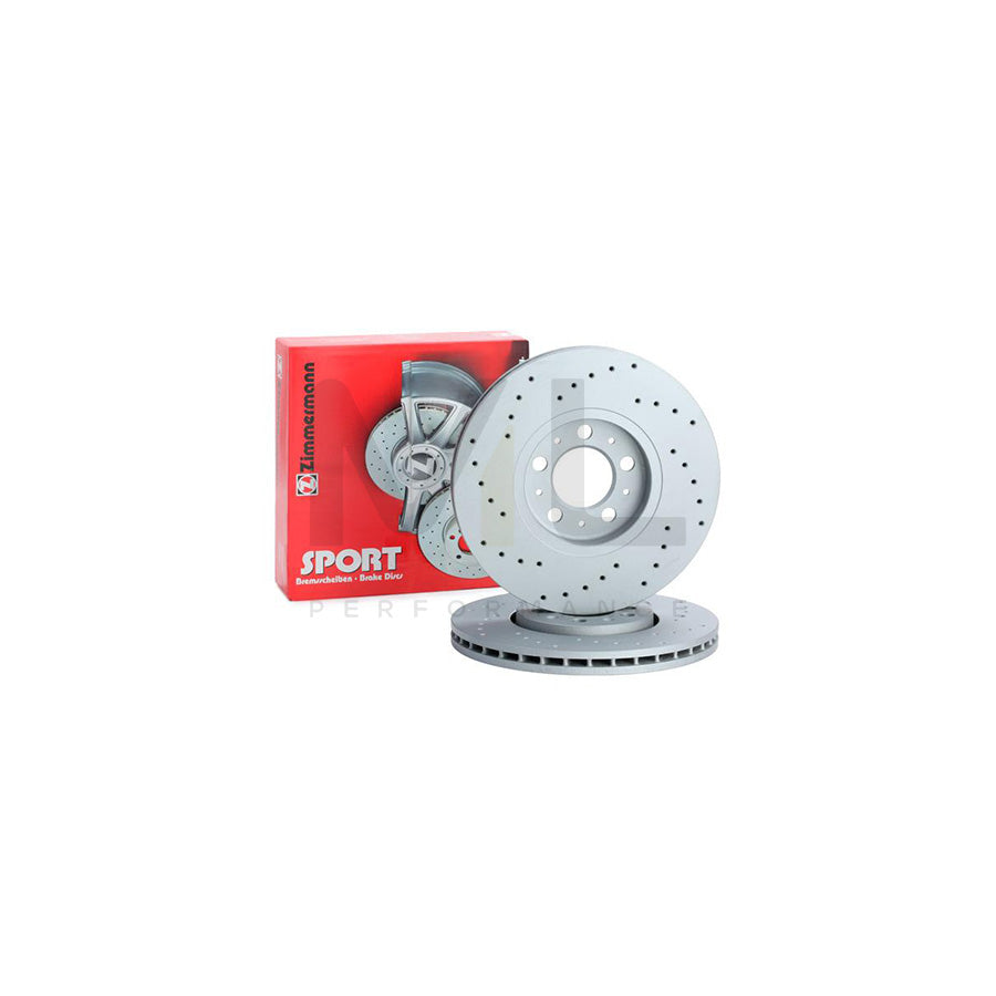ZIMMERMANN SPORT COAT Z 100.1235.52 Brake Disc Externally Vented, Perforated, Coated, High-carbon  - 1 piece