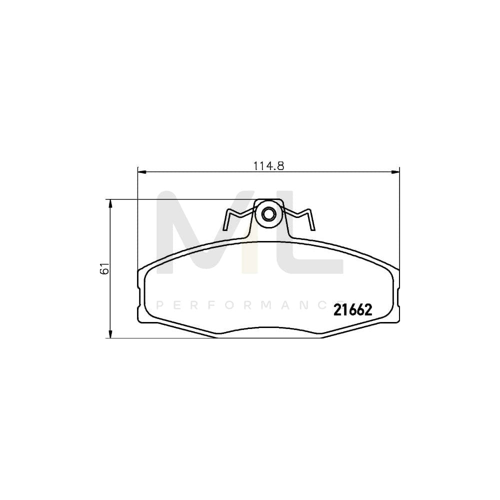 Hella 8DB 355 017-931 Brake Pad Set Not Prepared For Wear Indicator, With Brake Caliper Screws