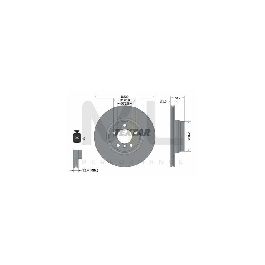 TEXTAR PRO+ 92242005 Brake Disc Internally Vented, Coated, High-carbon, without wheel hub, without wheel studs | ML Performance Car Parts