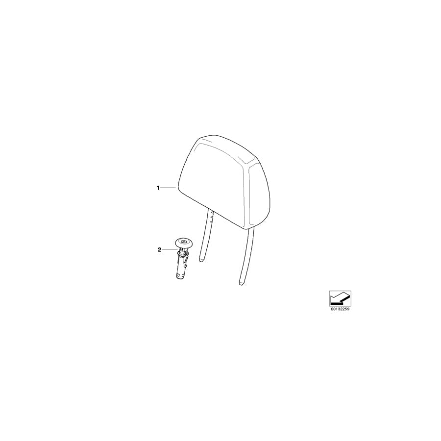 Genuine BMW 52109118920 E90 E91 Headrest Leather SCHWARZ (Inc. 328i, 330i & 323i) | ML Performance US Car Parts