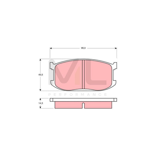 TRW Gdb252 Brake Pad Set For Mazda 323 Not Prepared For Wear Indicator | ML Performance Car Parts