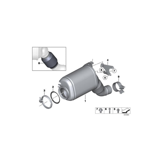 Genuine BMW 18207805775 F30 F16 E93 Holder Catalytic Converter Near Engine (Inc. 730d, 525d & 330d) | ML Performance US