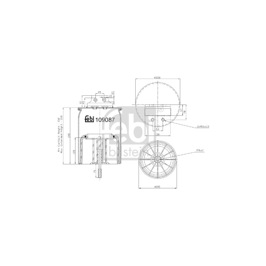 Febi Bilstein 109087 Boot, Air Suspension