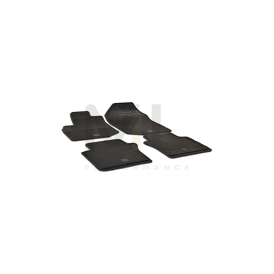 WALSER 50348 Floor mat set Elastomer, Front and Rear, Quantity: 4, Black