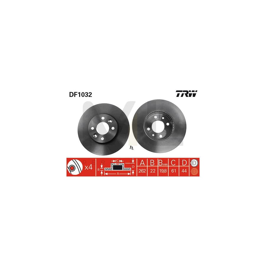TRW DF1032 Brake Disc Vented, Painted | ML Performance Car Parts
