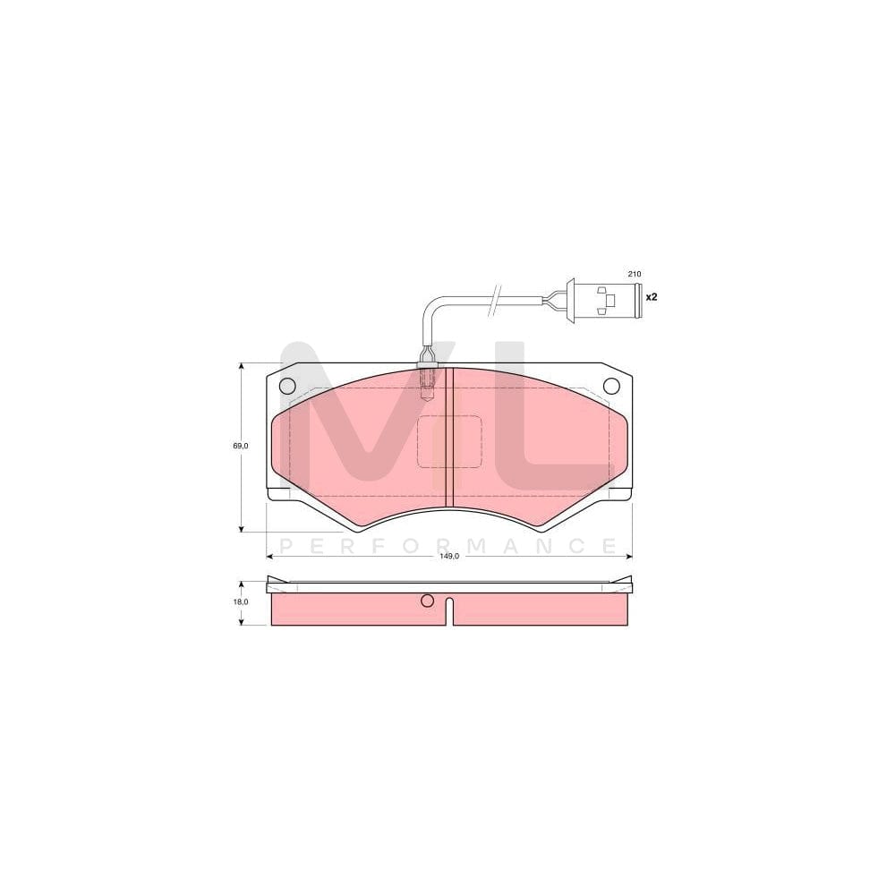 TRW Gdb1248 Brake Pad Set For Iveco Daily Incl. Wear Warning Contact | ML Performance Car Parts