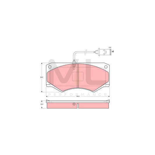 TRW Gdb1248 Brake Pad Set For Iveco Daily Incl. Wear Warning Contact | ML Performance Car Parts