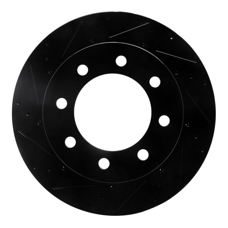 R1 Concepts R1 03-08 Dodge Ram 2500 Front Left Drilled & Slotted Black Brake Rotor