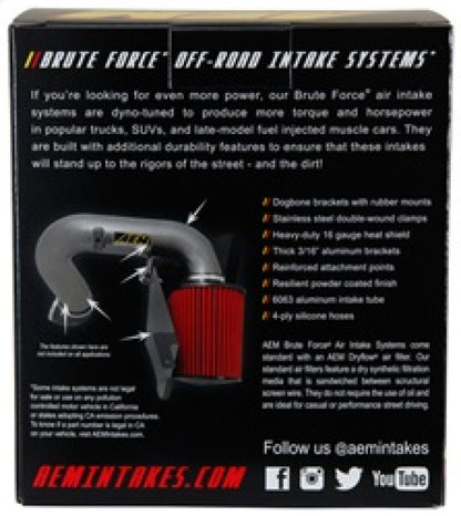 AEM Induction AEM Brute Force Dryflow Air Filter - Conical 6in Base OD / 5.125in Top OD / 5.25in Height