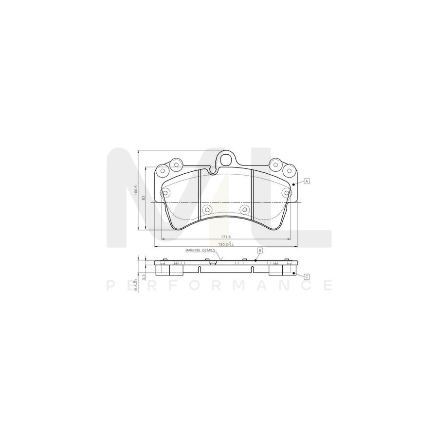 Bosch 0986Tb2455 Brake Pad Set Excl. Wear Warning Contact  | ML Performance Car Parts