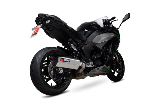 Scorpion RKA137SEO Kawasaki Ninja 1000 SX Serket Parallel Slip-On - Brushed Stainless Steel Sleeve. Fits with panniers | ML Performance US US