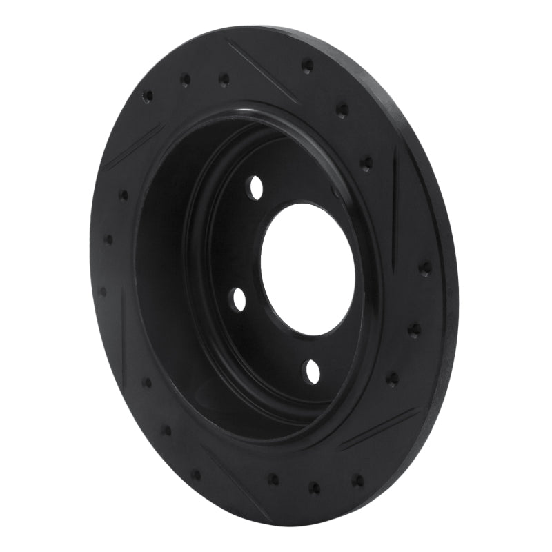 R1 Concepts R1 93-04 Chrysler 300M Rear Left Drilled & Slotted Black Brake Rotor