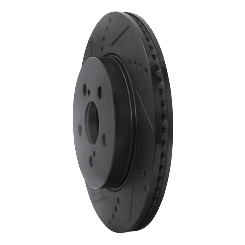 R1 Concepts R1 19-25 Toyota Corolla (US/Canada) Front Left Drilled & Slotted Black Brake Rotor