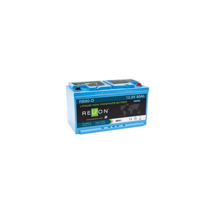 RELiON Lithium 12V 80Ah Leisure Battery LiFePO4 - REL-RB80-D | ML Performance US Car Parts