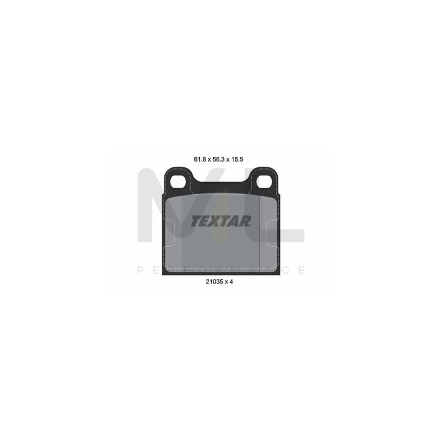 TEXTAR 2103501 Brake pad set not prepared for wear indicator | ML Performance Car Parts