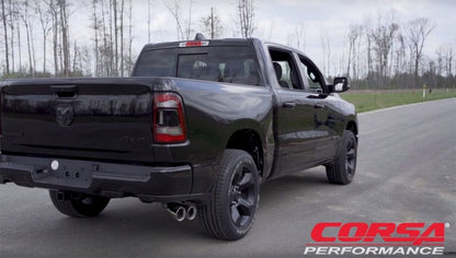 CORSA Performance Corsa 19-24 Ram 1500 5.7L Crew Cab w/57in or 76in Bed Cat-Back Single Side Exit 4in PolishedDual Tip