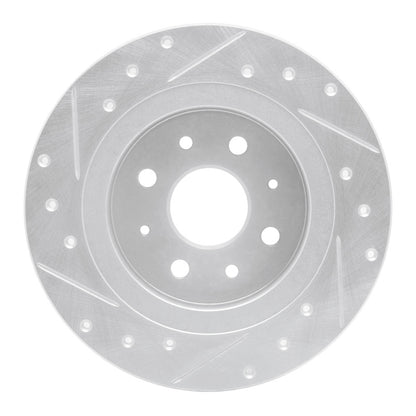 R1 Concepts R1 98-03 Kia SEPHIA Rear Right Drilled & Slotted Silver Brake Rotor