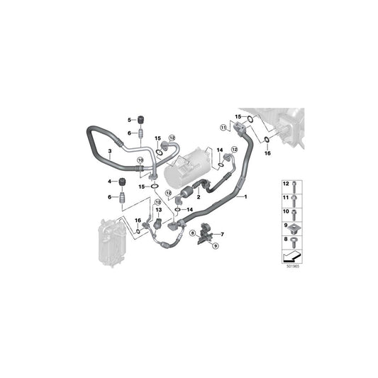 Genuine BMW 64539395455 G20 Suction Line, Dual-Pipe Compressor R1234YF (Inc. 330e) | ML Performance US