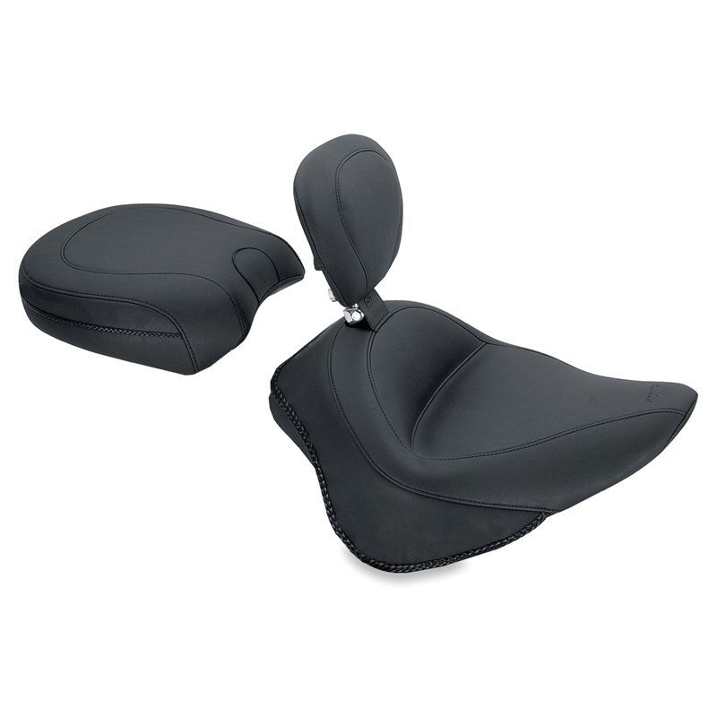 Mustang Motorcycle Mustang 11-13 Harley Blackline,12-17 Slim/Slim S Wide Vint Touring Recessed Passenger Seat - Black